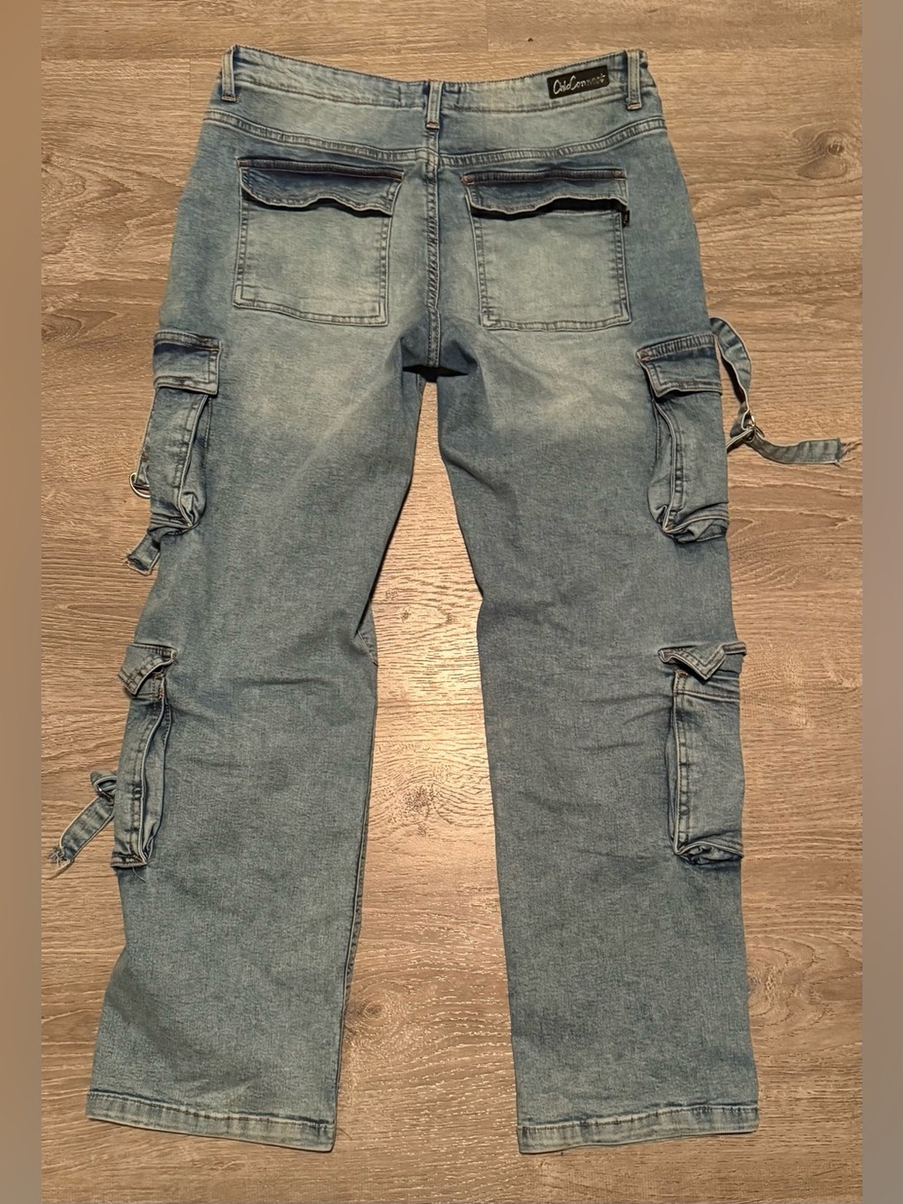 Chic Connect Medium Wash Cargo Jeans | Utility Denim | Baggy Cargo Pants | 11 - Picture 9 of 9